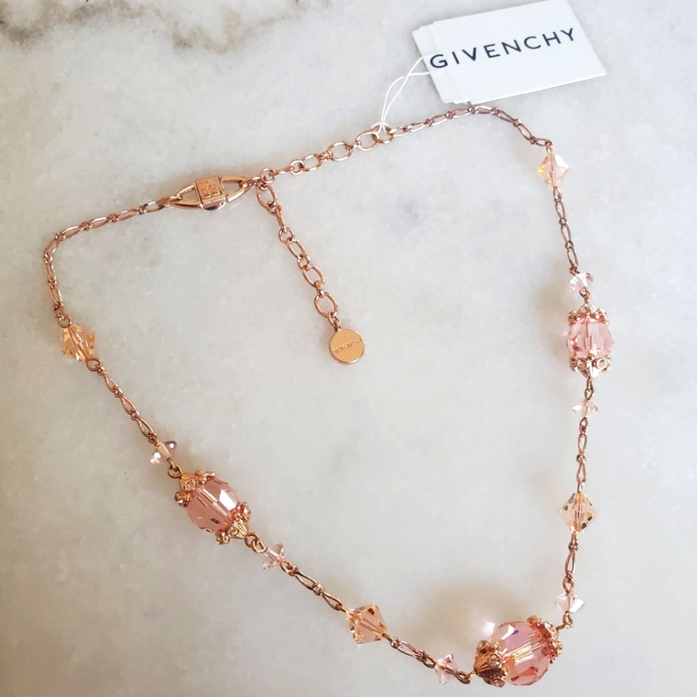 Givenchy Rose Gold Crystal necklace Authentic NWT